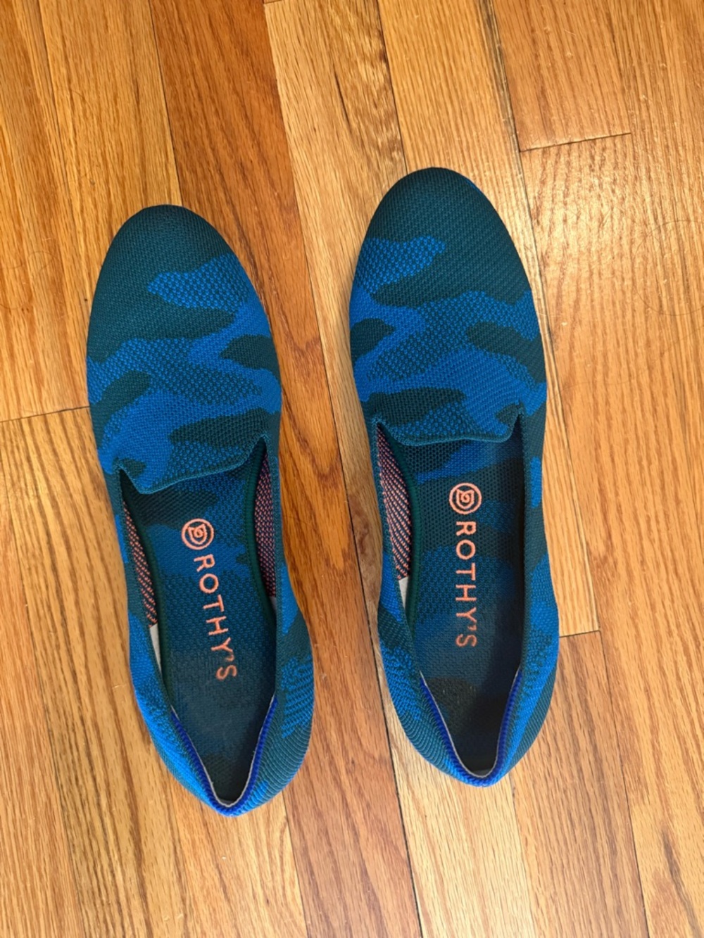 Rothy's Blue Camo Slip-On Flats